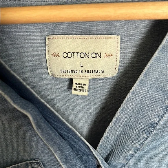 Cotton On Light Blue Chambray Shirt - Picture 2 of 4